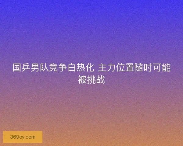 国乒男队竞争白热化 主力位置随时可能被挑战